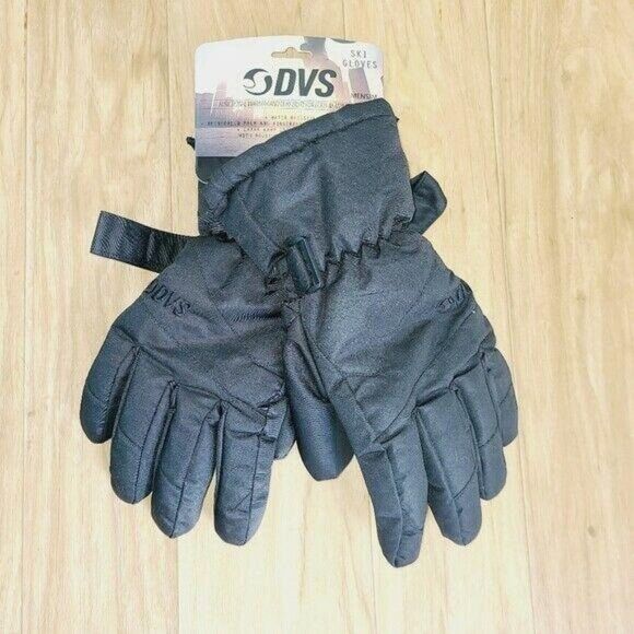 DVS Mens Ski Gloves NEW Black Water Resistant Down Microfleece Size M - Picture 1 of 7